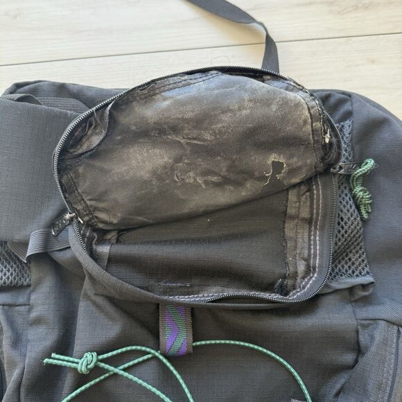 Vintage Jansport 1990s Multi Pocket Black Backpack USA Geometric Pattern - Picture 8 of 11